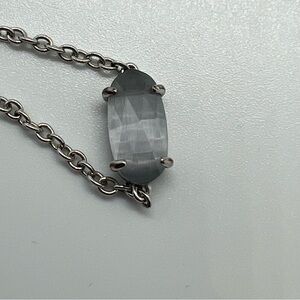 Kendra Scott Silver Chain Bracelet with Gray Stone Pendant